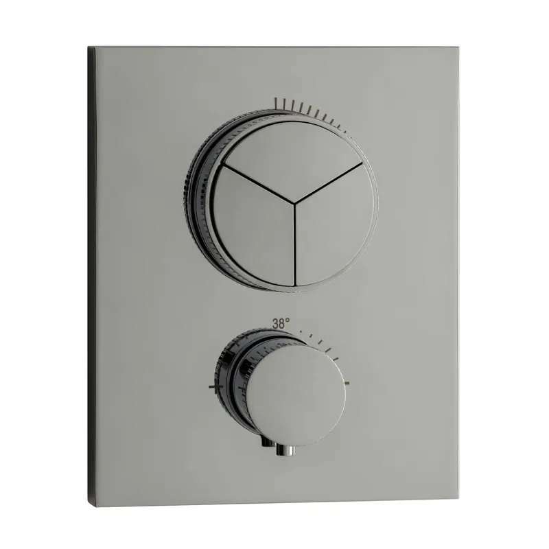 LIVING PUSH Thermostat-Farbset 3 Verbraucher eckig rund Chrom