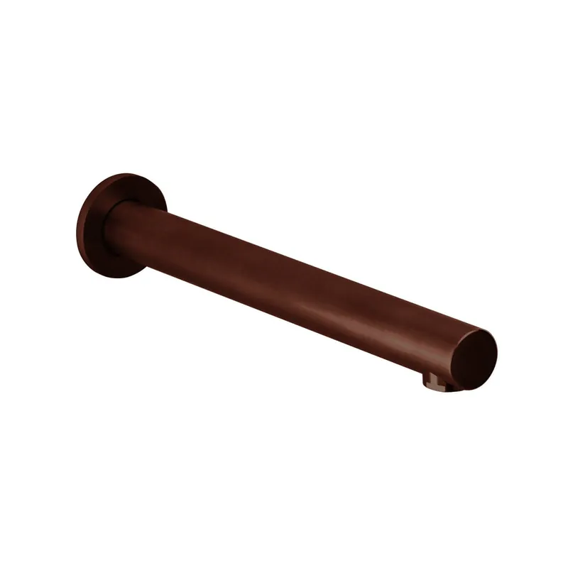 DESIGN iX PVD Wandauslauf 240mm rund gerade Copper Steel