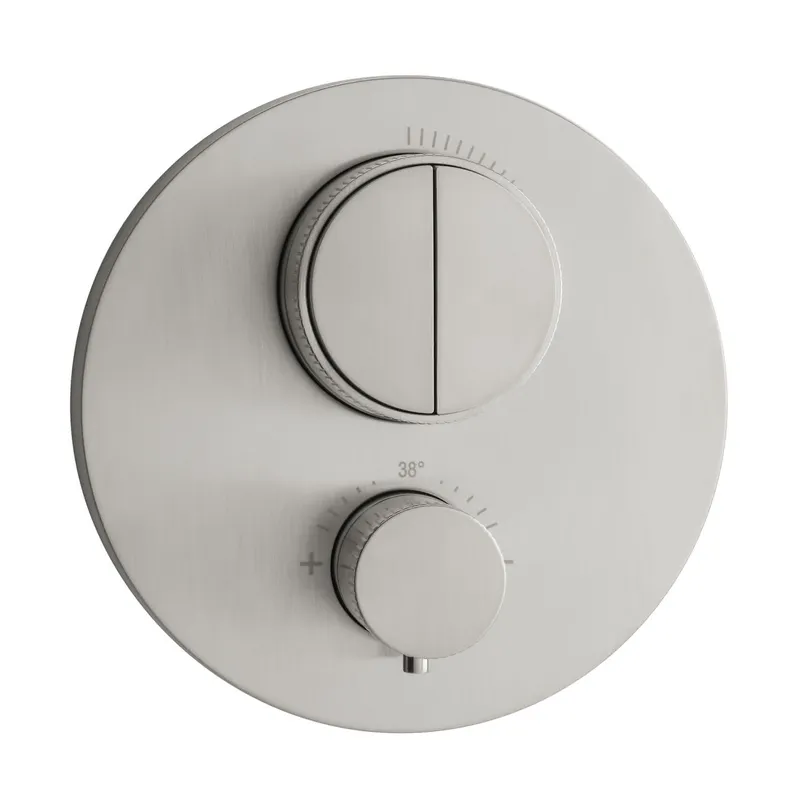LIVING PUSH Thermostat-Farbset 2 Verbraucher rund rund Edelstahl