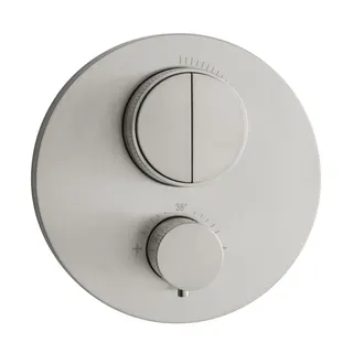 LIVING PUSH Thermostat-Farbset 2 Verbraucher rund rund Edelstahl
