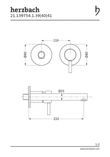 DESIGN iX PVD Waschtisch-Wandbatterie Farbset 210mm Copper Steel – Bild 2