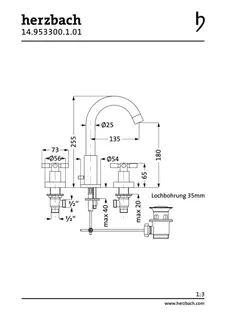 STILO Waschtisch-Dreilochbatterie ohne Ablauf Chrom – Bild 2