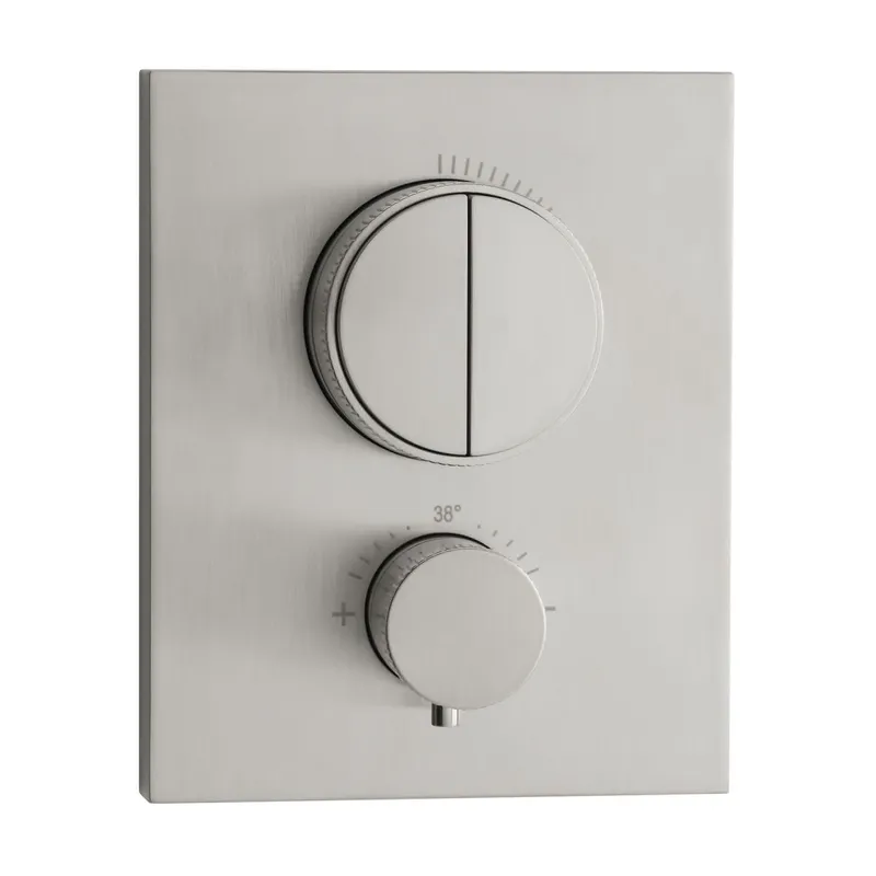 LIVING PUSH Thermostat-Farbset 2 Verbraucher eckig rund Edelstahl