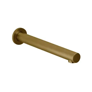 DESIGN iX PVD Wandauslauf 240mm rund gerade Brass Steel