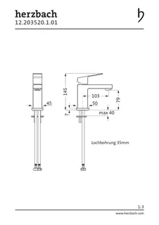 NEO CASTELL Waschtisch-Einlochbatterie S-Size ohne Ablauf Chrom – Bild 2