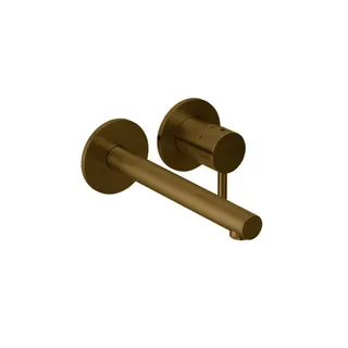 DESIGN iX PVD Waschtisch-Wandbatterie Farbset 210mm Brass Steel