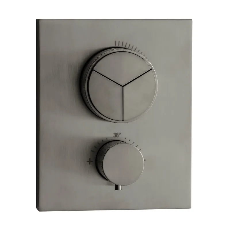 LIVING PUSH Thermostat-Farbset 3 Verbraucher eckig rund Edelstahl