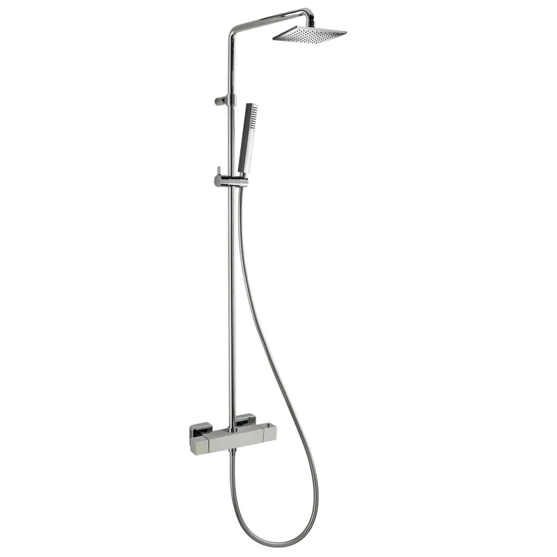 LIVING SPA Duschsäule RB 200mm eckig Stabhandbrause Chrom