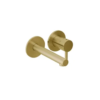 DESIGN iX PVD Waschtisch-Wandbatterie Farbset 160mm Brass Steel