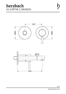 DESIGN iX PVD Waschtisch-Wandbatterie Farbset 160mm Brass Steel – Bild 2