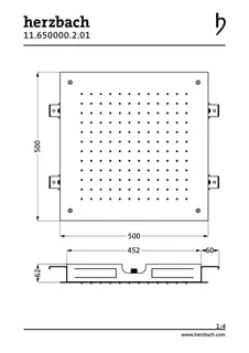 LIVING SPA Deckeneinbau-Regenbrause 500x500mm poliert – Bild 2