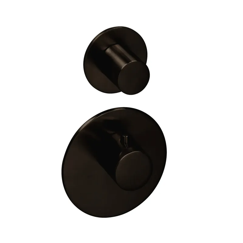 LOGIC XL 1 Thermostat-Farbset 2 Blenden/Griffe rund Black Steel