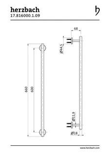 LIVING Badetuchhalter 600mm Edelstahl – Bild 2