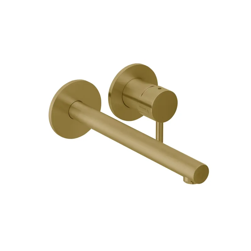 DESIGN iX PVD Waschtisch-Wandbatterie Farbset 240mm Brass Steel
