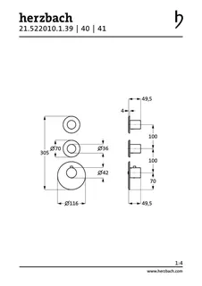 LOGIC XL 2 Thermostat-Farbset 3 Blenden/Griffe rund Brass Steel – Bild 2