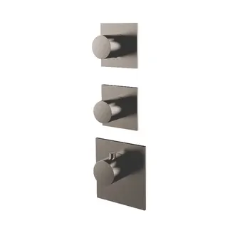 LOGIC XL 2 TA-Farbset 3 Blenden eckig 3 Griffe rund Black Steel