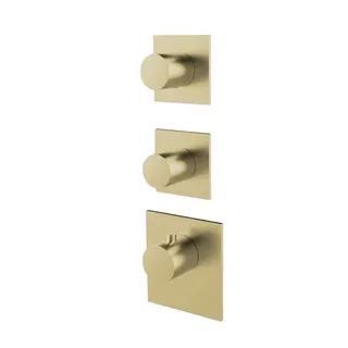 LOGIC XL 2 TA-Farbset 3 Blenden eckig 3 Griffe rund Brass Steel