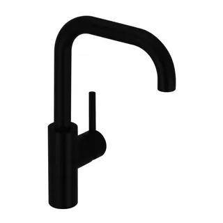 DEEP BLACK Waschtisch-Einlochbatterie L-Size Griff seitl. ohne Ablauf Schwarz matt