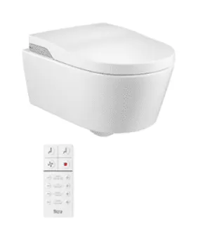 Dusch-WC, spülrandlos, weiß trend4YOU 3.0, Anschluss hinter Keramik
