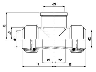 AIPS VSH Tectite Classic T-Stück IG d22xRp1/2 (DN15)x22 I/I/I MS EPDM – Bild 2