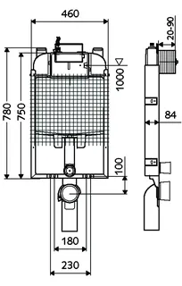 SCHELL WC-Modul MONTUS C-N 80 UP-Spülkasten, Nassbau – Bild 3