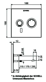 SCHELL UP-Waschtisch-Arm. LINUS W-E-M, IR Mischw., ohne Stromv., 170 Ausl., edst. – Bild 3