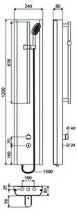 SCHELL Duschpaneel LINUS Inox DP-C-T-H Handbrause, Brausestange, edst. – Bild 2