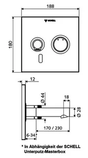 SCHELL UP-Waschtisch-Arm. LINUS W-E-M, IR Mischw., UP-Netzteil, 170 Ausl., edst. – Bild 3