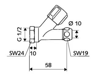 SCHELL Schrägsitzventil COMFORT kurze Bauf., Anschluss IG, 1/2",chrom – Bild 3