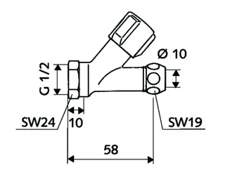 SCHELL Schrägsitzventil COMFORT kurze Bauf., Anschluss IG, 1/2",chrom – Bild 4