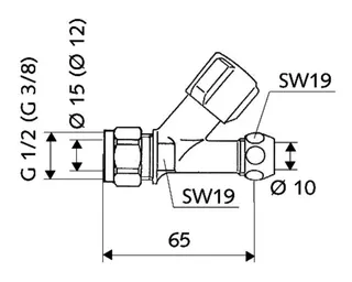 SCHELL Schrägsitzventil COMFORT Verschraubung 1/2"x15, KIWA, chrom – Bild 2