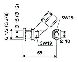 SCHELL Schrägsitzventil COMFORT Verschraubung 3/8"x12, KIWA, chrom – Bild 3