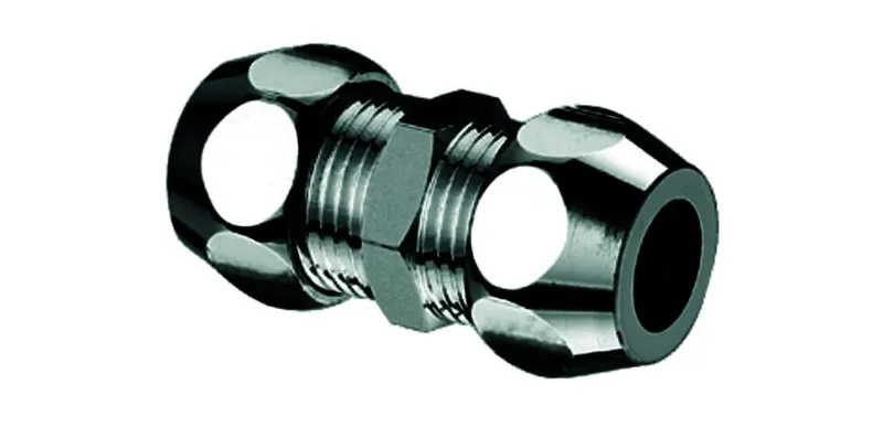 SCHELL Gerade-Doppel-Verschraubung 1/2"AGx12, 3/8"AGx10, chrom