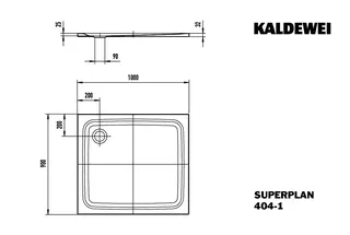 Kaldewei Duschwanne SUPERPLAN CLASSIC Mod.404-1,900x 1000mm,pergamon – Bild 3