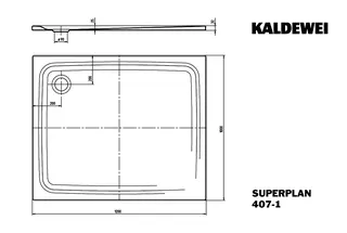 Kaldewei Duschwanne SUPERPLAN CLASSIC Mod.407-1,1000x 1200mm,pergamon – Bild 3