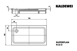 Kaldewei Duschwanne SUPERPLAN CLASSIC Mod.412-2,1000x 1400mm,alpwe,PEFF,AS,m. Waschtisch – Bild 3