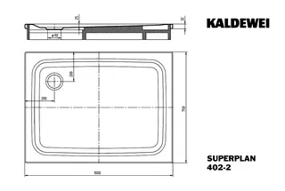 Kaldewei Duschwanne SUPERPLAN CLASSIC Mod.402-2,750x 1000mm,alpwe,PEFF,AS,m. Waschtisch – Bild 3