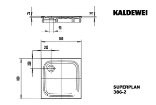 Kaldewei Duschwanne SUPERPLAN CLASSIC Mod.386-2,800x 800mm,alpwe,PEFF,AS,m. Waschtisch – Bild 3