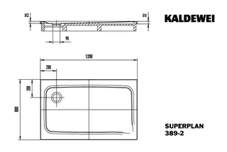 Kaldewei Duschwanne SUPERPLAN CLASSIC Mod.389-2,800x 1200mm,alpwe,PEFF,AS,m. Waschtisch – Bild 3
