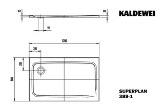 Kaldewei Duschwanne SUPERPLAN CLASSIC Mod.389-1,800x 1200mm,pergamon – Bild 3