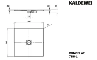 Kaldewei Duschwanne CONOFLAT Mod.786-1,1000x1000mm, alpinweiß,Secure Plus – Bild 4