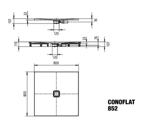 Kaldewei Duschwanne CONOFLAT Mod.852-1,800x800mm, pergamon – Bild 5