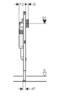 Geberit Duofix Element für Stand-WC, 112 cm, mit Sigma UP-Spülkasten 12 cm, Kinder-Stand-WC, für Betätigung von vorne – Bild 2