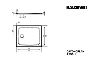 Kaldewei Duschwanne CAYONOPLAN Mod.2253-1,750x900mm, pergamon – Bild 3