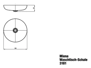 Kaldewei WB MIENA WASCHTISCH-SCHALE Mod.3181,d :380mm,soft touch,Perl-Effekt,oÜL – Bild 4