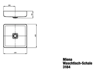 Kaldewei WB MIENA WASCHTISCH-SCHALE Mod.3184, 400x400mm,cool grey 70,Perl-Effekt,oÜL – Bild 3
