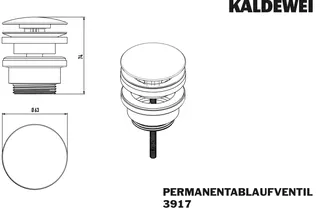 KA Permanentablaufventil Mod.3917 runder Deckel,chr,für WT o.ÜL