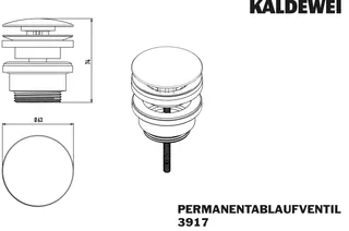 Kaldewei Permanentablaufventil Mod.3917 runder Deckel,chr,für Waschtisch o.ÜL – Bild 2