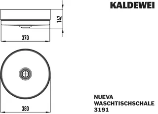 Kaldewei WB NUEVA WASCHTISCH-SCHALE Mod.3191,d :380mm,alpinweiß matt,Perl-Effekt,oÜL – Bild 3