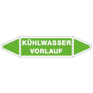 REHAU Klebeschild Kühlwasser Vorlauf, Deutsch, 70 x 18